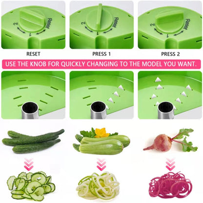3 in 1 Vegetable Spiralizer Slicer, Adjustable Zucchini Carrot Noodle Maker, Cucumber Spiral Cutter, Easy to Use Kitchen Tool（Dark Grey）