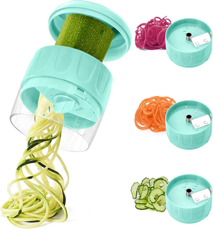 3 in 1 Vegetable Spiralizer Slicer, Adjustable Zucchini Carrot Noodle Maker, Cucumber Spiral Cutter, Easy to Use Kitchen Tool（Dark Grey）