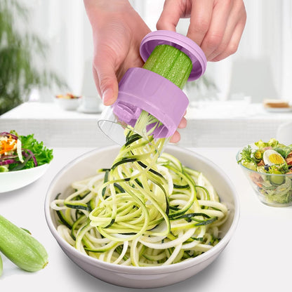 3 in 1 Vegetable Spiralizer Slicer, Adjustable Zucchini Carrot Noodle Maker, Cucumber Spiral Cutter, Easy to Use Kitchen Tool（Dark Grey）