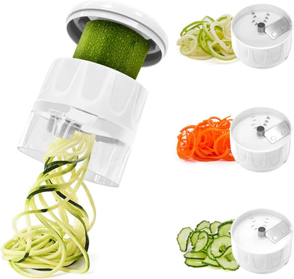 3 in 1 Vegetable Spiralizer Slicer, Adjustable Zucchini Carrot Noodle Maker, Cucumber Spiral Cutter, Easy to Use Kitchen Tool（Dark Grey）