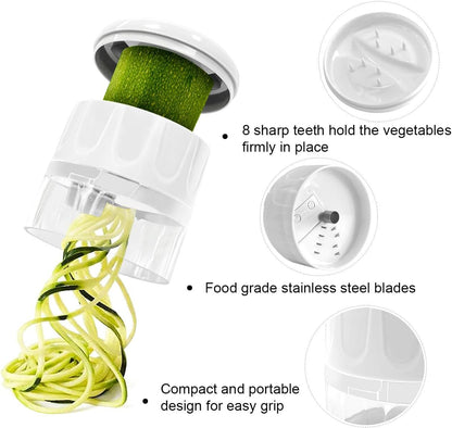 3 in 1 Vegetable Spiralizer Slicer, Adjustable Zucchini Carrot Noodle Maker, Cucumber Spiral Cutter, Easy to Use Kitchen Tool（Dark Grey）