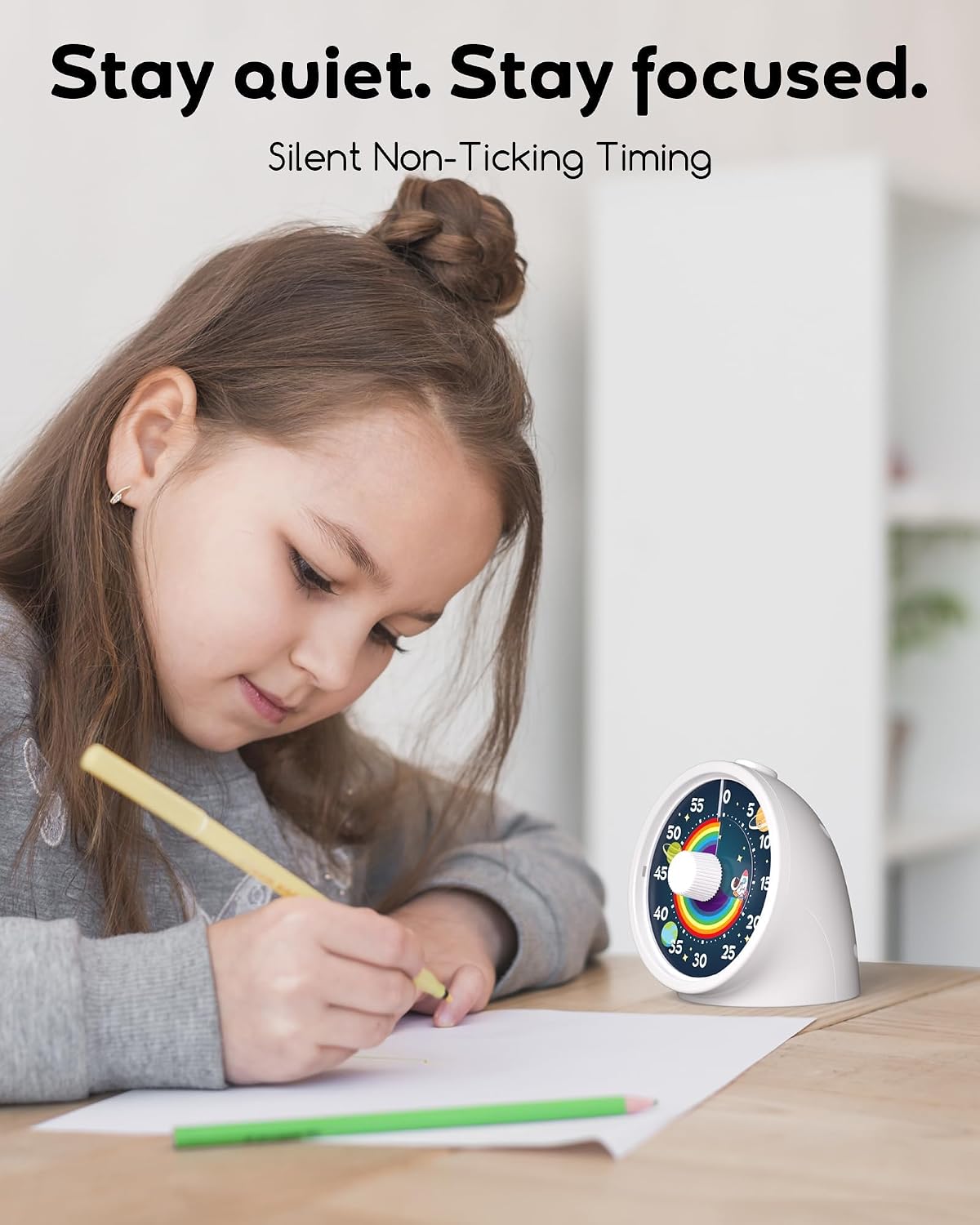 Visual Timer with Pause Button, Time Management Tool, Design for Home, Office and Gift, Rocket