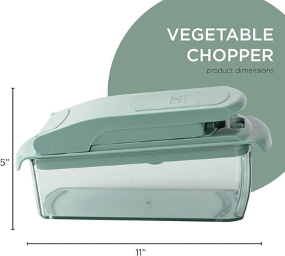 Vegetable Chopper - Multifunctional 11 in 1 Vegetable Chopper with Container - Food Chopper to Dice, Chop, Slice, Julienne and Spiralize, Blue