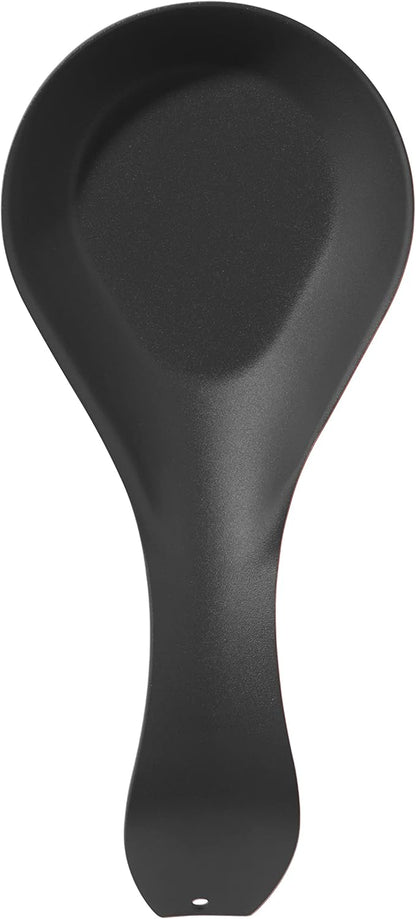 Stainless Steel Spoon Rest- Long Handle Holds Kitchen Utensils in Place, Great Spoon Rest for Counter, Stove Top, or Coffee Station; Kitchen Accessories, Utensil Rest, Black