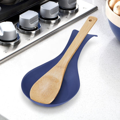 Stainless Steel Spoon Rest- Long Handle Holds Kitchen Utensils in Place, Great Spoon Rest for Counter, Stove Top, or Coffee Station; Kitchen Accessories, Utensil Rest, Black