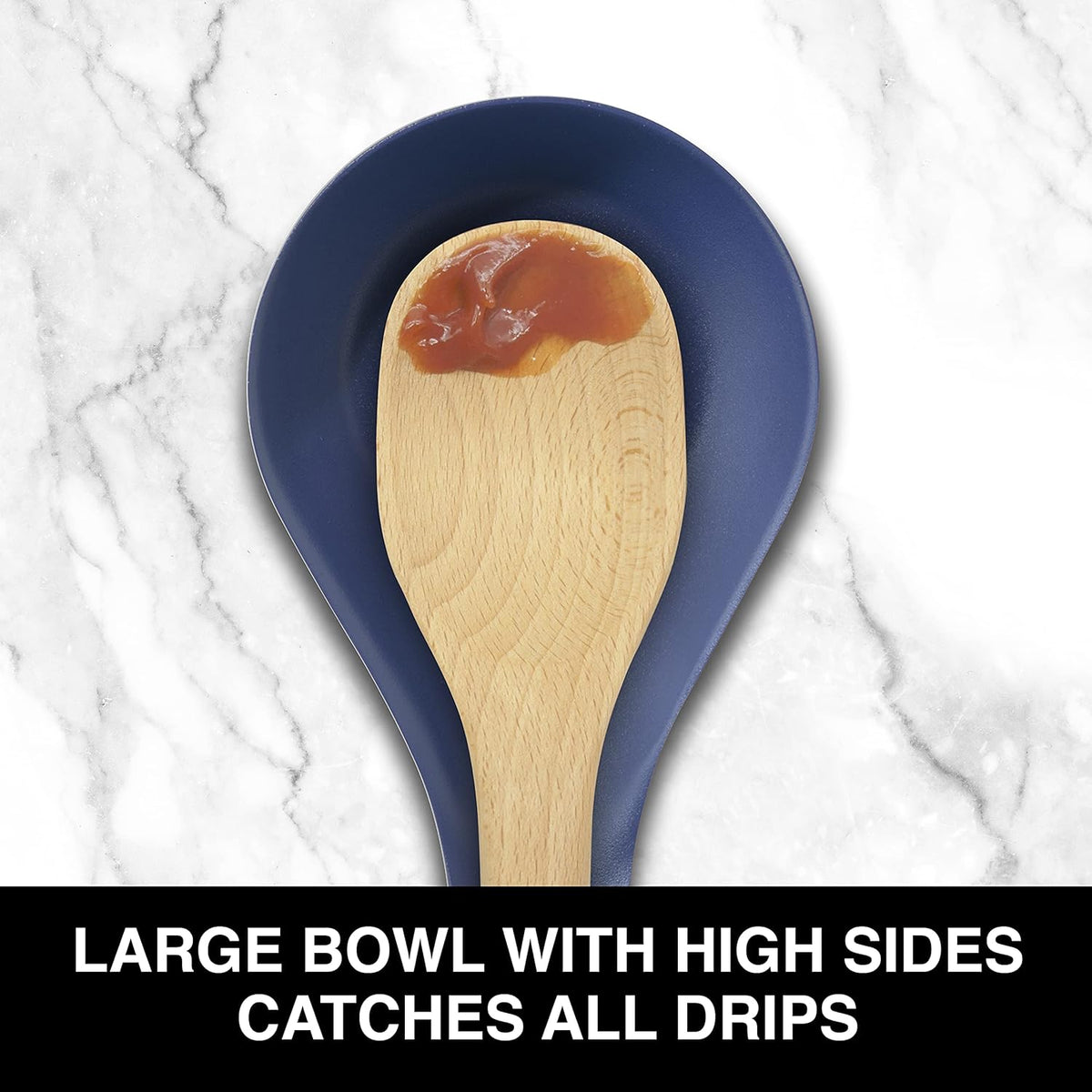 Stainless Steel Spoon Rest- Long Handle Holds Kitchen Utensils in Place, Great Spoon Rest for Counter, Stove Top, or Coffee Station; Kitchen Accessories, Utensil Rest, Black