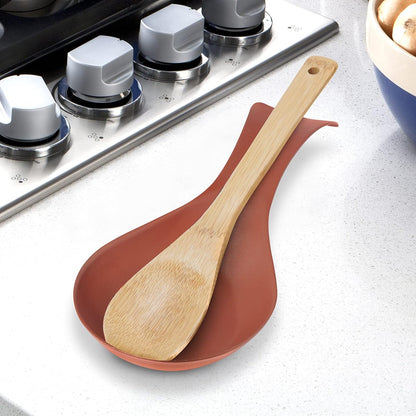 Stainless Steel Spoon Rest- Long Handle Holds Kitchen Utensils in Place, Great Spoon Rest for Counter, Stove Top, or Coffee Station; Kitchen Accessories, Utensil Rest, Black