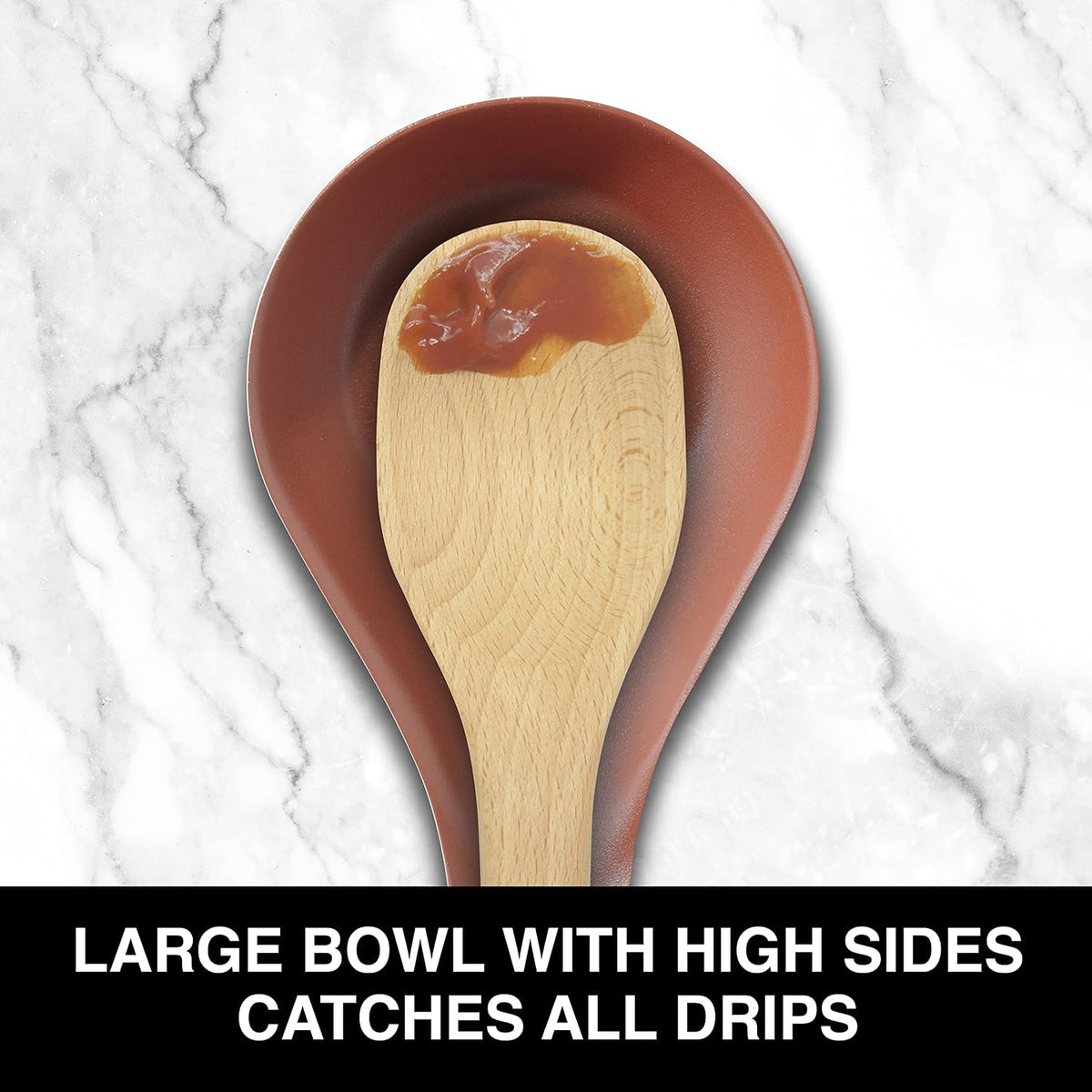 Stainless Steel Spoon Rest- Long Handle Holds Kitchen Utensils in Place, Great Spoon Rest for Counter, Stove Top, or Coffee Station; Kitchen Accessories, Utensil Rest, Black