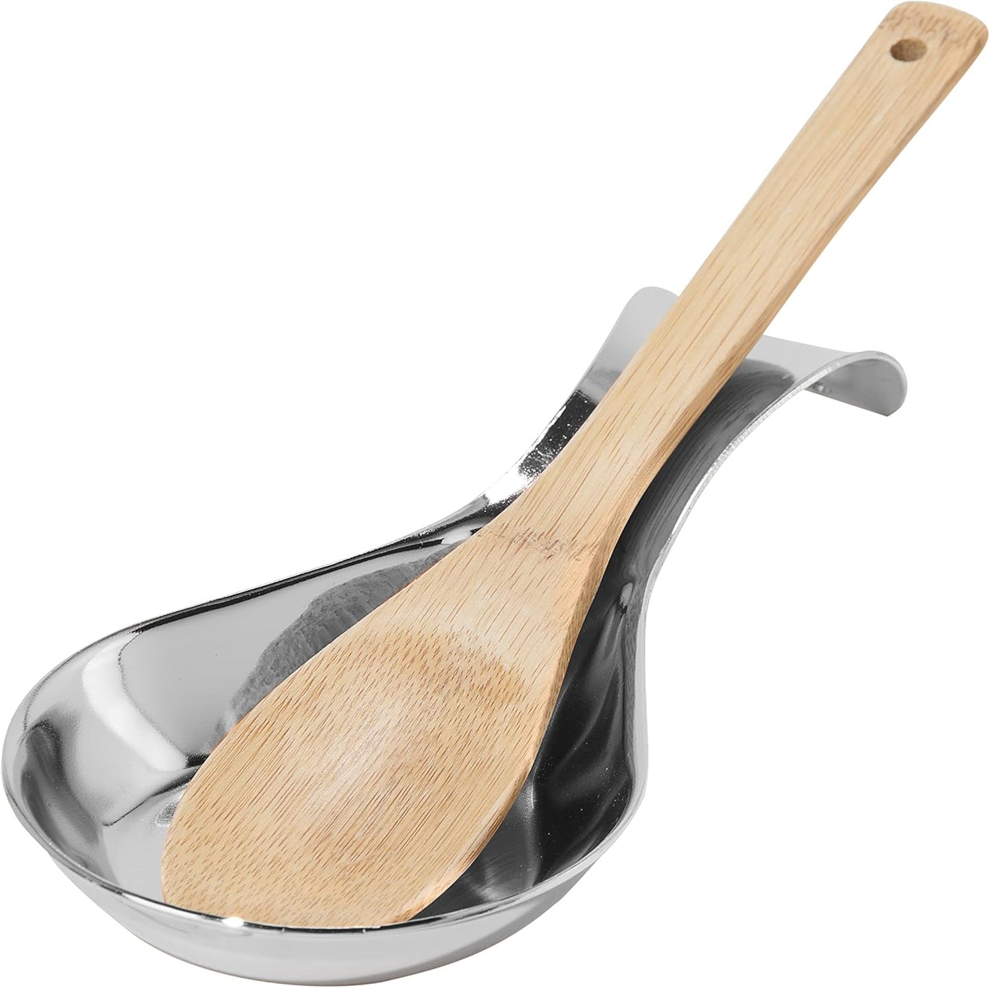 Stainless Steel Spoon Rest- Long Handle Holds Kitchen Utensils in Place, Great Spoon Rest for Counter, Stove Top, or Coffee Station; Kitchen Accessories, Utensil Rest, Black