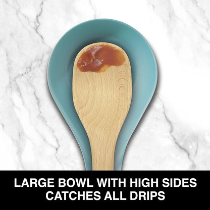 Stainless Steel Spoon Rest- Long Handle Holds Kitchen Utensils in Place, Great Spoon Rest for Counter, Stove Top, or Coffee Station; Kitchen Accessories, Utensil Rest, Black