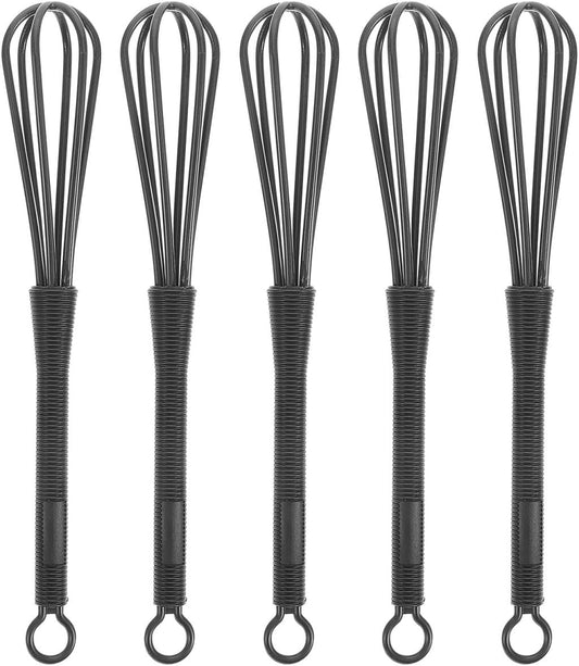 Hair Dye Mixing Whisk Set, 5PCS Precision Small Plastic Whisks Hair Dye Color Mixing Hairdressing, Hairdressing Hand Mixer Tool for Even Color Cream Blending Salon and Home Use