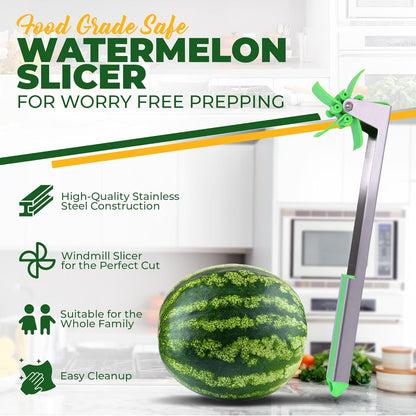 2-in-1 Watermelon Fruit Cutter & Slicer Tool, Melon Baller Scoop & Cuber