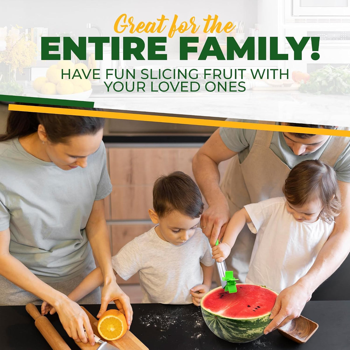 2-in-1 Watermelon Fruit Cutter & Slicer Tool, Melon Baller Scoop & Cuber