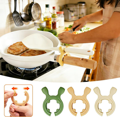 3 PCS Multifunctional Silicone Spatula Holder, Non Slip Spoon Holder,Anti Overflow Clip Kitchen Counter Gadget Rack for Ladles, Spatula and Cooking Tools
