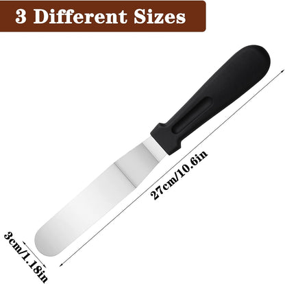6" Icing Spatula, Professional Offset Spatula Stainless Steel Angled Cake Spatulas Frosting Spatulas with Durable Plastic Handle Pastry Knife for Cake Decorating, Pastry, Baking