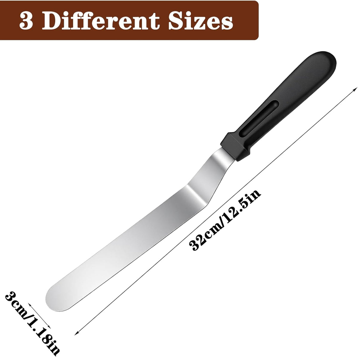 6" Icing Spatula, Professional Offset Spatula Stainless Steel Angled Cake Spatulas Frosting Spatulas with Durable Plastic Handle Pastry Knife for Cake Decorating, Pastry, Baking