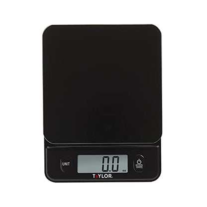 Glass Top Food Scale with Touch Controls, 11 lb Capacity, Sleek Black Design for Precision Food Measurement in Grams and Ounces