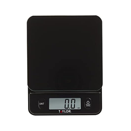 Glass Top Food Scale with Touch Controls, 11 lb Capacity, Sleek Black Design for Precision Food Measurement in Grams and Ounces