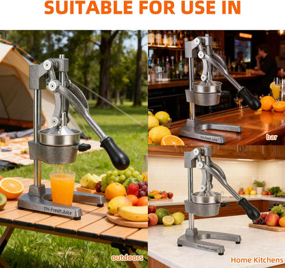juice.Hand Press Juicer Machine, Manual Orange Juicer and Professional Citrus Juicer for Orange Juice Pom Lime Lemon Juice,Home and Commercial Extractors Squeezer, Easy to Clean, Gray