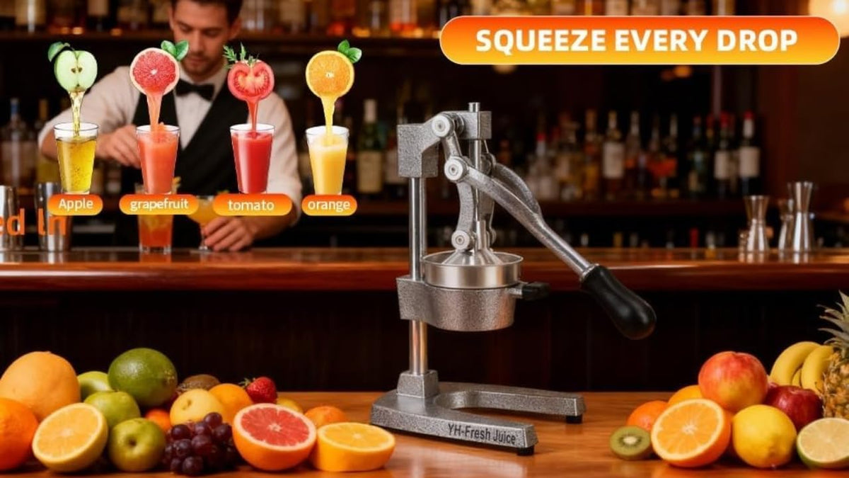 juice.Hand Press Juicer Machine, Manual Orange Juicer and Professional Citrus Juicer for Orange Juice Pom Lime Lemon Juice,Home and Commercial Extractors Squeezer, Easy to Clean, Gray