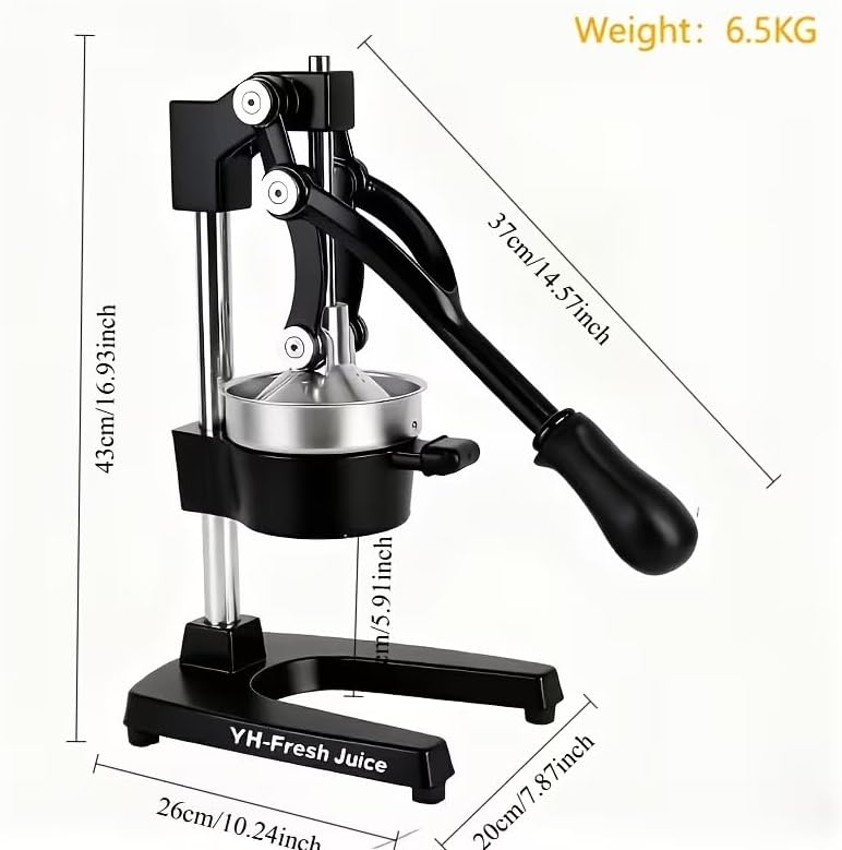 juice.Hand Press Juicer Machine, Manual Orange Juicer and Professional Citrus Juicer for Orange Juice Pom Lime Lemon Juice,Home and Commercial Extractors Squeezer, Easy to Clean, Gray