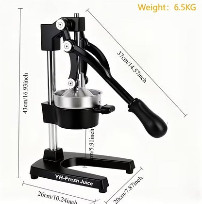 juice.Hand Press Juicer Machine, Manual Orange Juicer and Professional Citrus Juicer for Orange Juice Pom Lime Lemon Juice,Home and Commercial Extractors Squeezer, Easy to Clean, Gray
