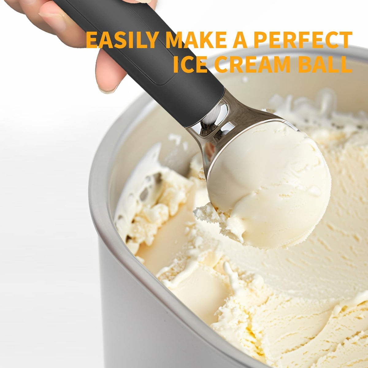 Heated Ice Cream Scoop, Rechargeable Electric Scooper for Hard IceCream, Self Warming Spoon Max to 158℉, Rust-Proof, anti freeze handle, Easy to Clean