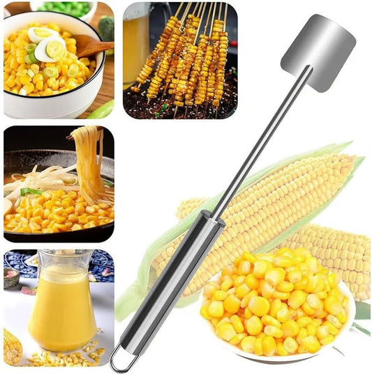 Easy Clean Corn Cob Peeler - 2025 New Stainless Steel Tool for Corn on the Cob, Corn Stripper with Long Handle for Effortless Removal, Corn Kernel Remover, Peeler, and Scraper (1 PCS)
