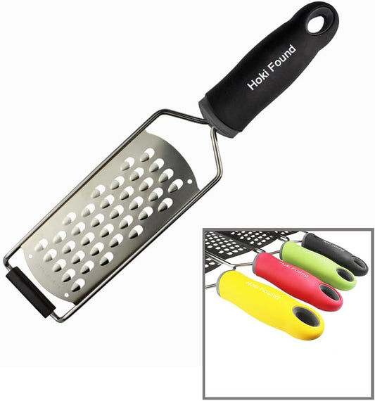 Stainless Steel Coarse Cheese Shredder - Zester, Vegetable & Fruit Grater - Black