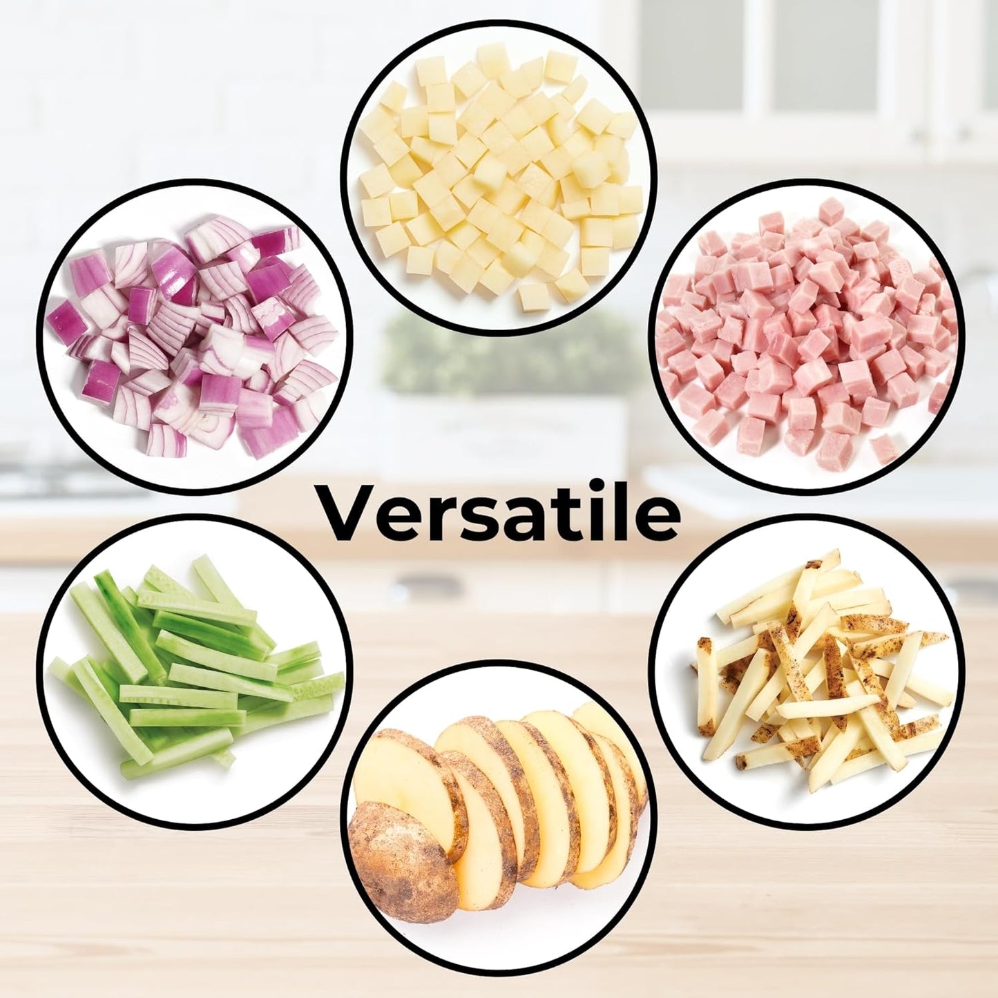 Pro Fry Cutter & Cuber, 3-in-1, Homemade French Fries, Slices and Diced Cubes Potato & Vegetable