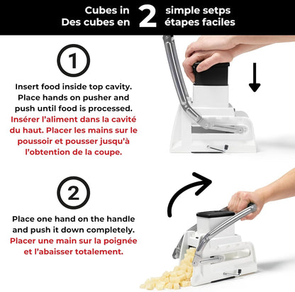 Pro Fry Cutter & Cuber, 3-in-1, Homemade French Fries, Slices and Diced Cubes Potato & Vegetable