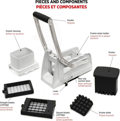 Pro Fry Cutter & Cuber, 3-in-1, Homemade French Fries, Slices and Diced Cubes Potato & Vegetable