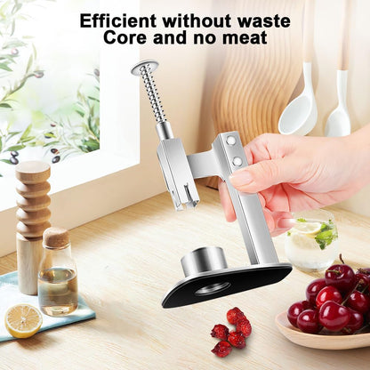 Stainless Steel Red Dates Corer, Pit Remover, Olive Pitter Tool, Portable Fruit Corer Remover for Cherries, Hawthorn, Grape, Jujube (Silver, 7.28x3.74 inch)