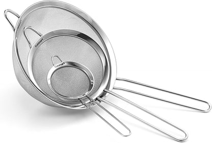 Good Grips Salad Spinner, Large & Cuisinart CTG-00-3MS Set of 3 Fine Mesh Stainless Steel Strainers
