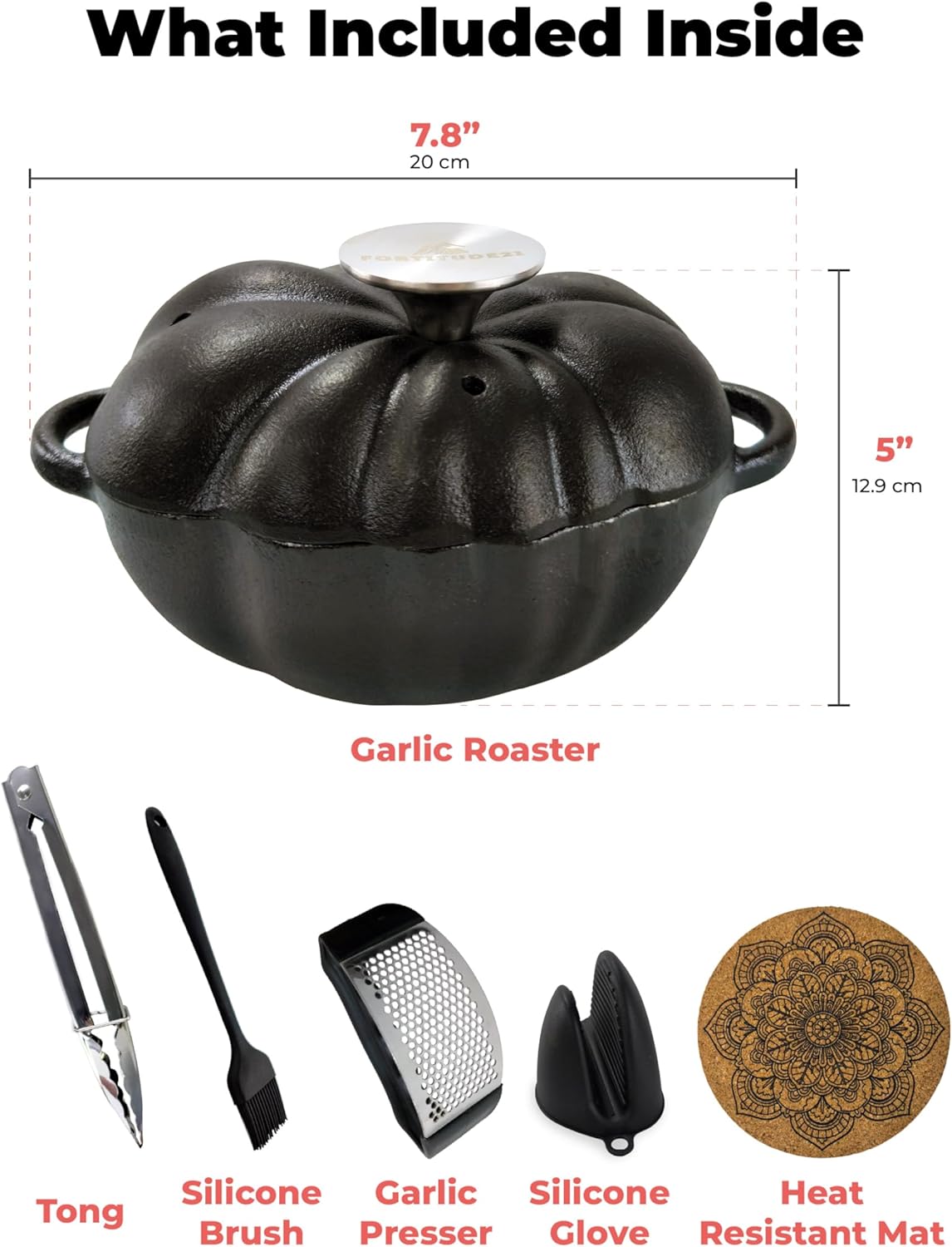 Cast Iron Garlic Roaster, Smoker Roaster, Garlic Roaster Oven, Garlic Baker, Garlic Roasting Pot, Potato Baker, Garlic Cooker, Stove Steamer, Indoor Brisket Smoker