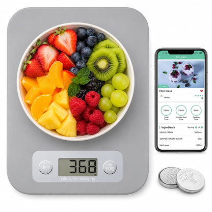 URAMAZ Smart Food Scale with Nutritional Calculator, Digital Kitchen Scale with Bluetooth App for Weight Loss, Food Weight Scale for Diet, Keto, Macro, Calories Counting, Tracking, 11lb
