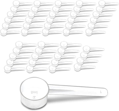 3 Pack Teaspoon Measuring Spoons, 1 Tsp (5 mL) Plastic Creatine Scoops | Clear short-handle 1 tsp scoops for creatine, coffee, spices, grains, powders, baking ingredients, supplements and dry goods.