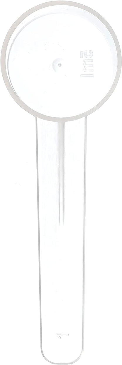 3 Pack Teaspoon Measuring Spoons, 1 Tsp (5 mL) Plastic Creatine Scoops | Clear short-handle 1 tsp scoops for creatine, coffee, spices, grains, powders, baking ingredients, supplements and dry goods.