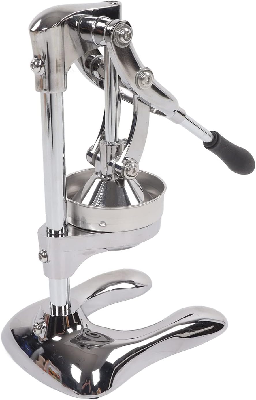 Commercial Grade Manual Hand Press Fruit Squeezer, Heavy Duty Stainless Steel Citrus Lemon Orange Juicer for Home Kitchen Use, Just Pull Down Handle, Stable U Shaped Base