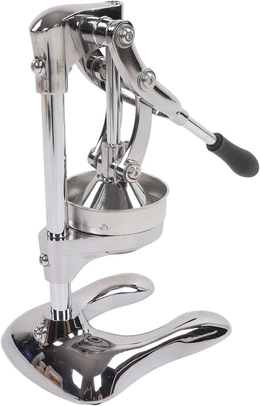 Commercial Grade Manual Hand Press Fruit Squeezer, Heavy Duty Stainless Steel Citrus Lemon Orange Juicer for Home Kitchen Use, Just Pull Down Handle, Stable U Shaped Base