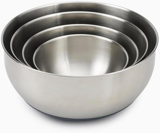 Prep&Store- Stainless Steel Mixing Nest Bowls with Lids, 8 piece Metal Bowl food Storage Set, Stainless Steel