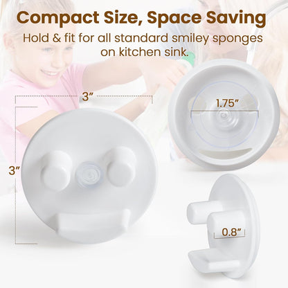 Semcide Sponge Holder, Sink Caddy w/Suction Cup Installation, Sponge Organizer for Kitchen/Bathroom Sink, Self Draining, Dishwasher Safe for Holding Sponges(Sponges Not Included), White(1-Pack)