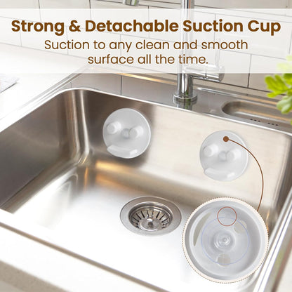 Semcide Sponge Holder, Sink Caddy w/Suction Cup Installation, Sponge Organizer for Kitchen/Bathroom Sink, Self Draining, Dishwasher Safe for Holding Sponges(Sponges Not Included), White(1-Pack)