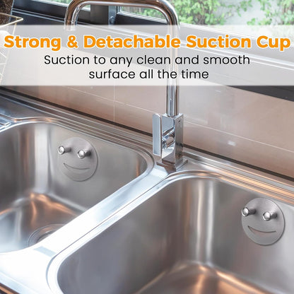 Semcide Sponge Holder, Sink Caddy w/Suction Cup Installation, Sponge Organizer for Kitchen/Bathroom Sink, Self Draining, Dishwasher Safe for Holding Sponges(Sponges Not Included), White(1-Pack)