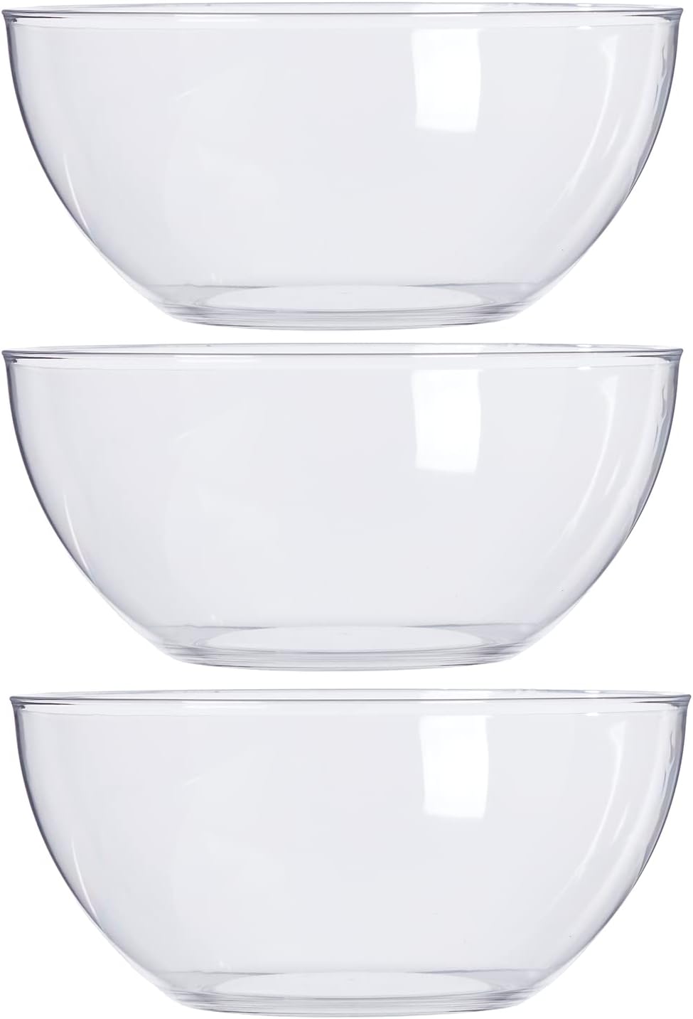 Vista Clear Plastic Salad and Serving 10-inch Bowls | set of 3 | Reusable, BPA-free, Made in the USA | 135 oz. capacity