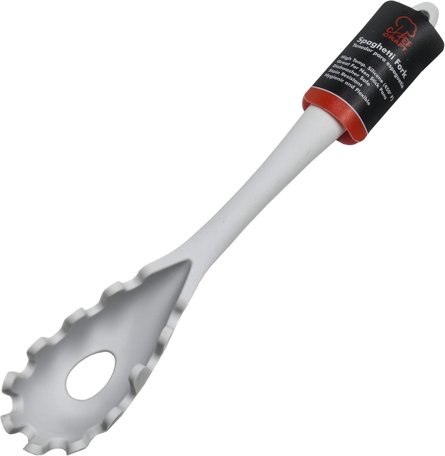 Premium Silicone Spaghetti/Pasta Fork, 11.5 inch, Gray