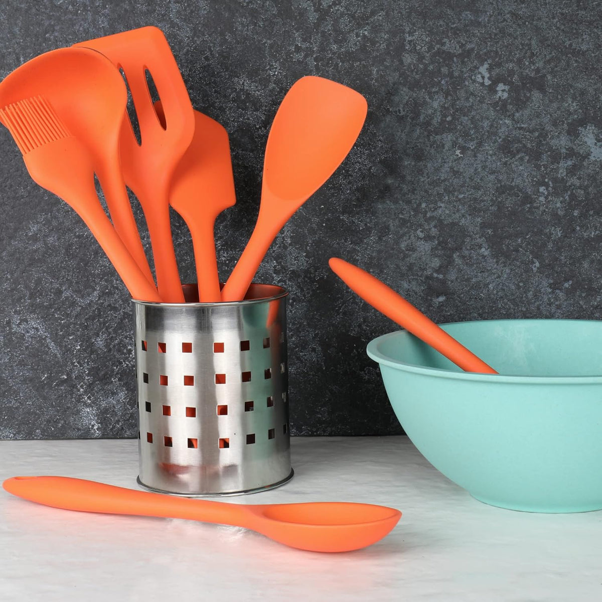 Premium Silicone Spaghetti/Pasta Fork, 11.5 inch, Gray