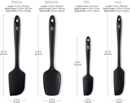 Silicone Spatula Set - 600F Heat Resistant, 4-Pc Black