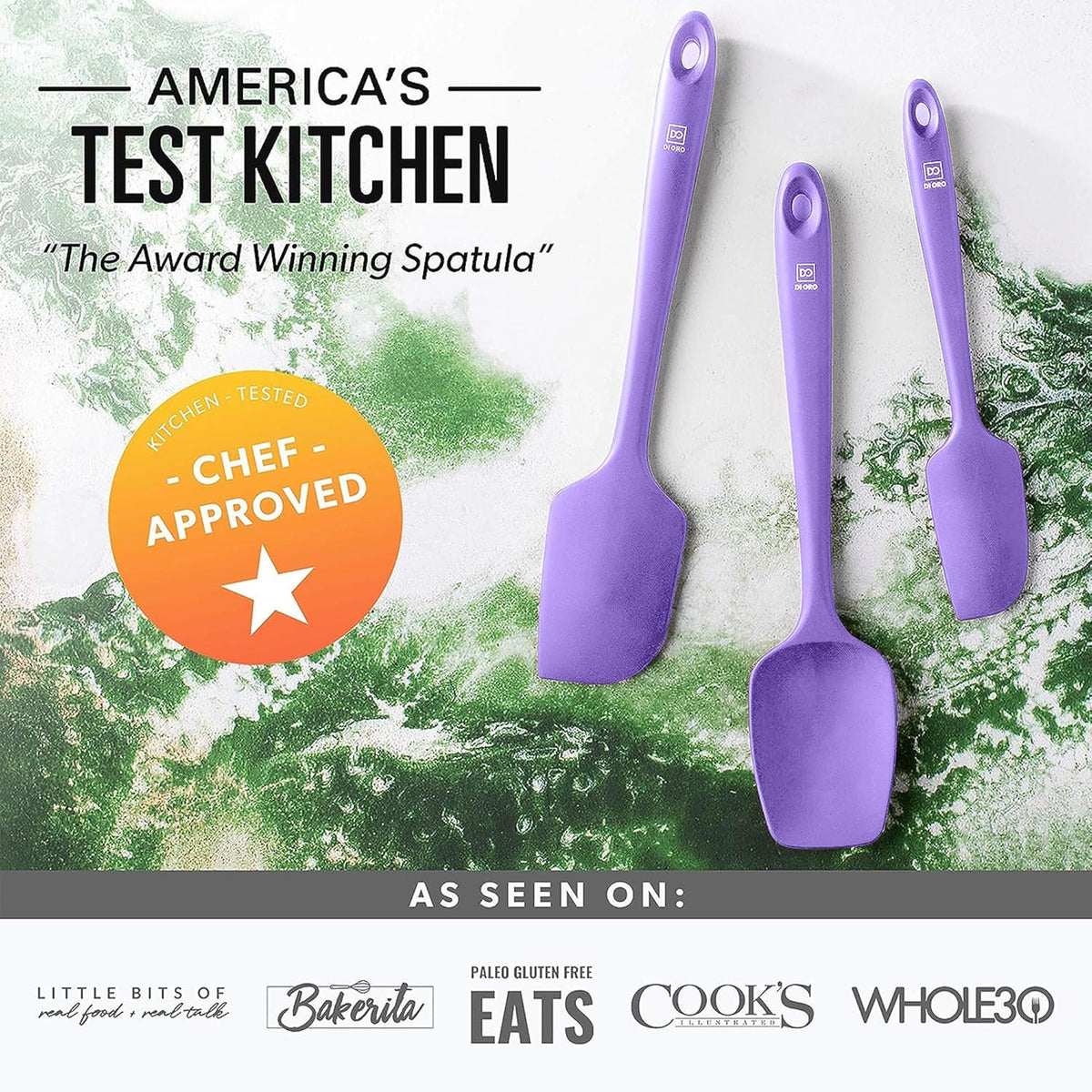 Silicone Spatula Set - 600F Heat Resistant, 4-Pc Black