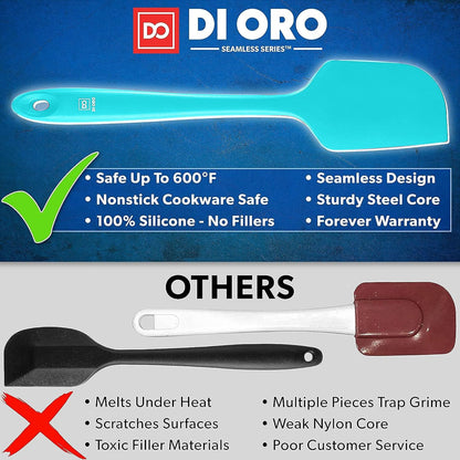 Silicone Spatula Set - 600F Heat Resistant, 4-Pc Black